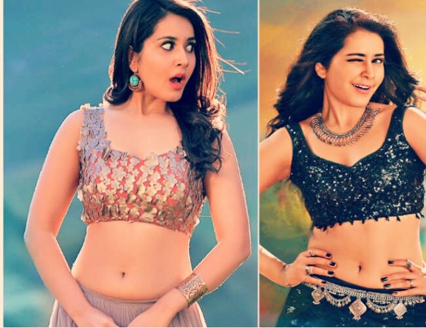 Telugu Actress Rashi Khanna Hot navel Show